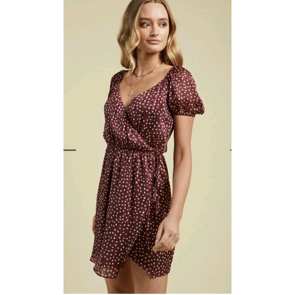 Sage The Label Women's Dress The Alonzo Mini Burgundy Size S